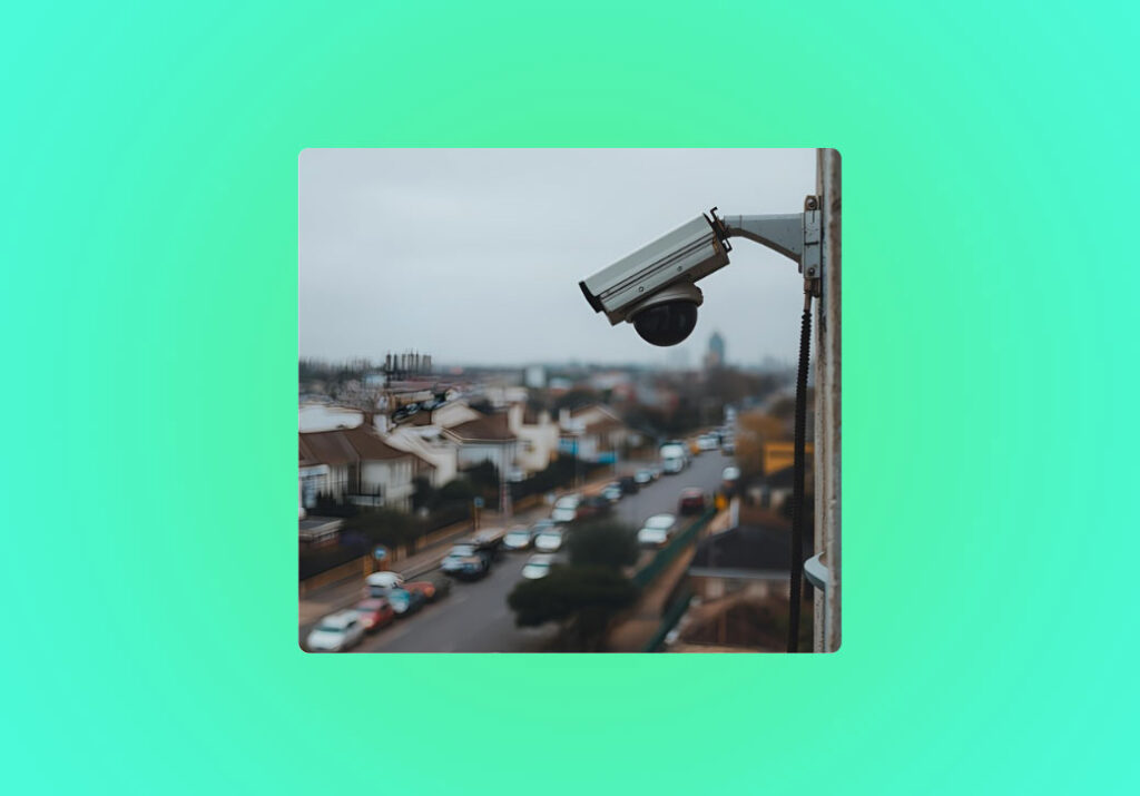 Security Camera mounted on wall